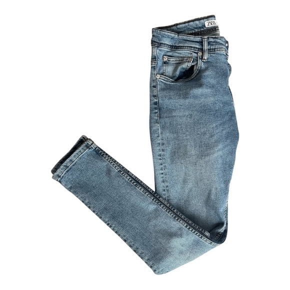 Men's Jeans Medium Wash Blue ZARA Denimwear Skinny Fit Jeans Men’s Denim Size 31 - Picture 3 of 7